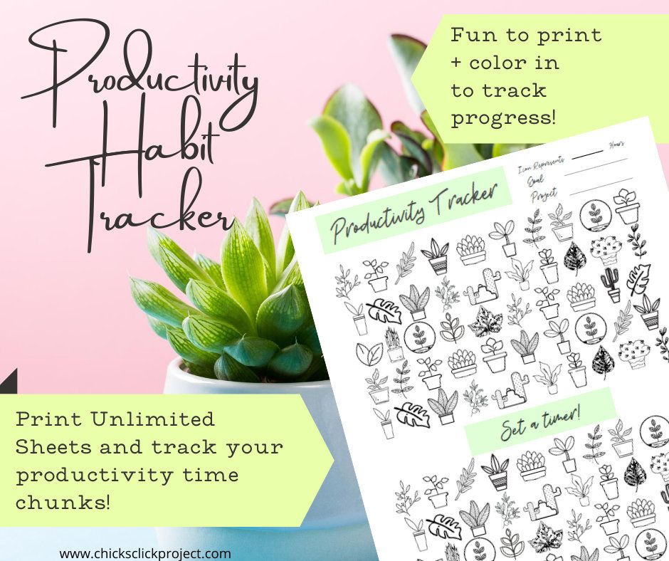 Productivity Habit Tracker PDF Printable Coloring Doodle Sheet Fill-In ...