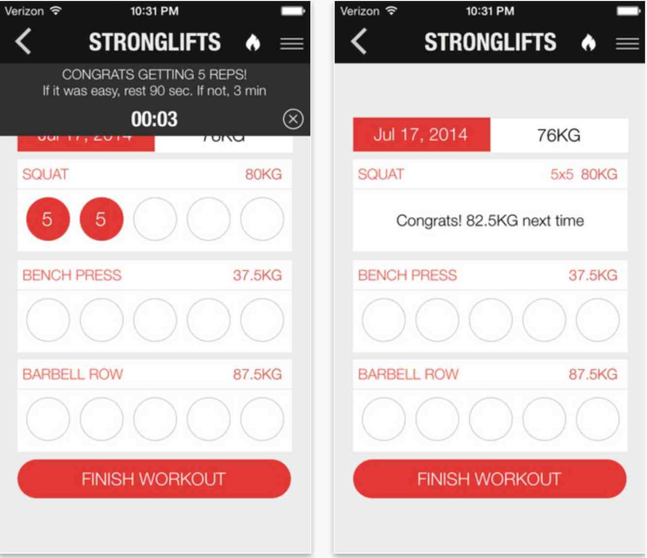 StrongLifts 5x5 Tracker iOS app. http://stronglifts.com | Stronglifts ...