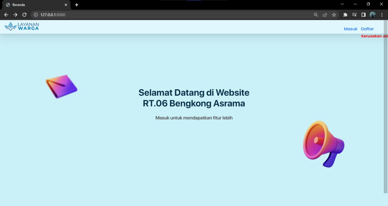 Pamer.in | Aplikasi Web Layanan Warga Aplikasi Laporan Warga Otomatis untuk Keamanan Lingkungan